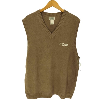 企業ロゴ 刺繍 コットン Vネック ニット ベスト【1135317096459】