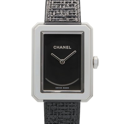 シャネル CHANEL ボーイフレンド ツイード 腕時計 時計 ステンレススチール レディース ブラック系 H5317 【中古】