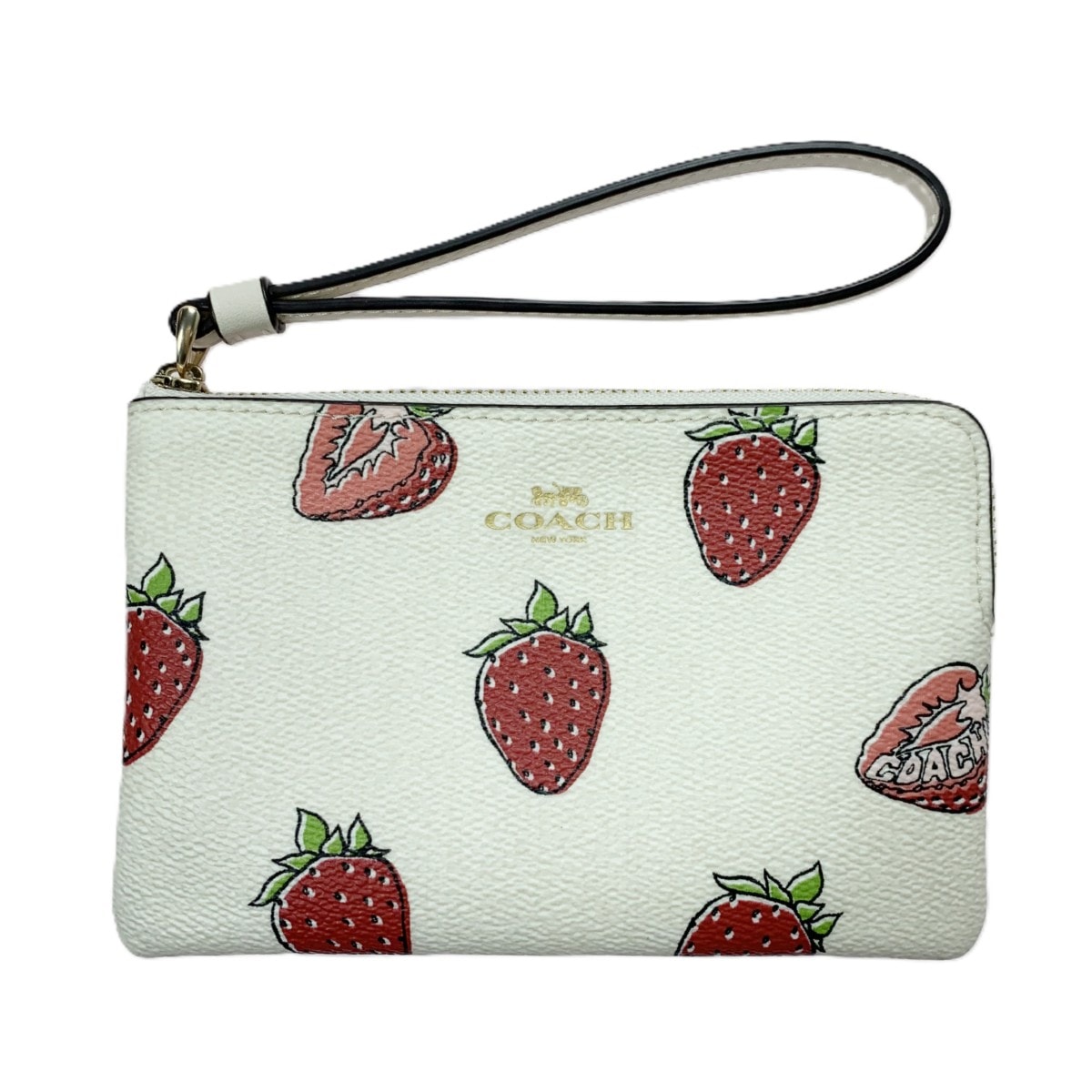 COACH コーチ コーナー ジップ リストレット CBB81 アイボリー ハンドポーチ