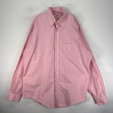 古着 ブルックスブラザーズ Brooks Brothers 長袖シャツ ボタンダウン L ピンク系 無地 メンズ