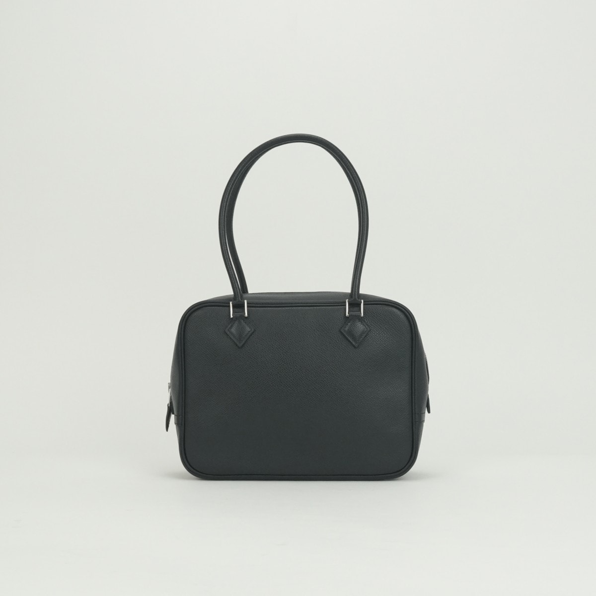 エルメス HERMES プリュム20 プリュム 20 プリュムミニ バッグ トートバッグ エプソン ノワール Noir ブラック Black 黒 シルバー金具 ハンドバッグ ヴォーエプソン