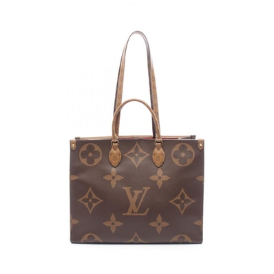 ルイ・ヴィトン LOUIS VUITTON オンザゴーGM トートバッグ バッグ PVCコーティングキャンバス モノグラム・ジャイアントリバース ベージュ レディース ブラウン系 / ベージュ系 M44576 【中古】
