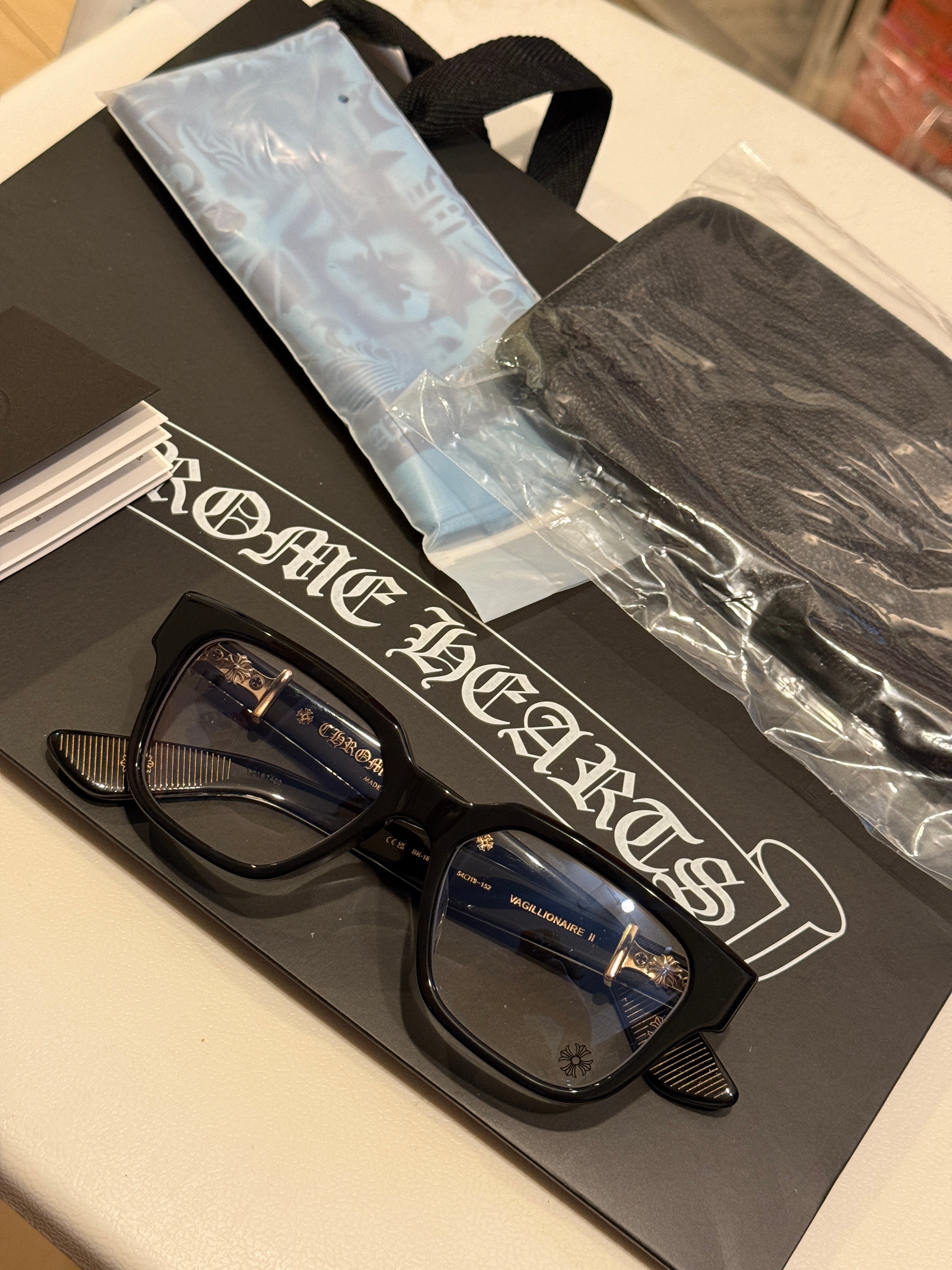 Chrome Hearts 54 19-152 Vagillionaire 2 Eyewear "Black/Gold"