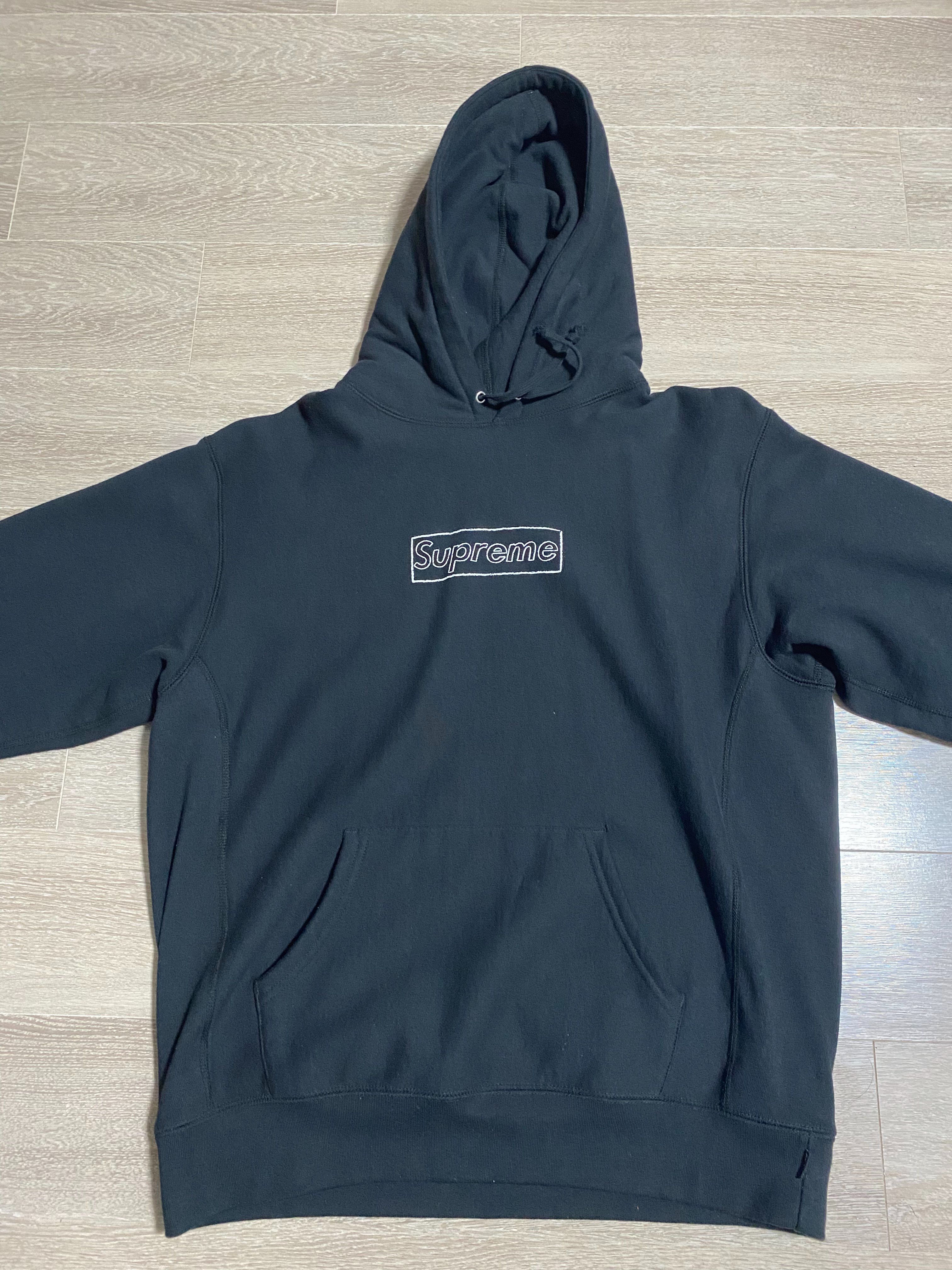 Supreme KAWS Chalk Logo Hooded Sweatshirt "Black"(2021)