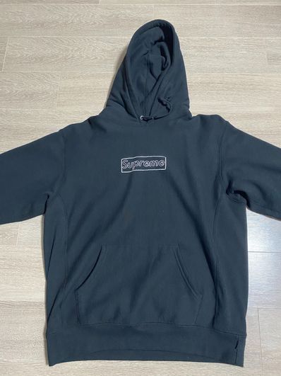 Supreme KAWS Chalk Logo Hooded Sweatshirt "Black"(2021)