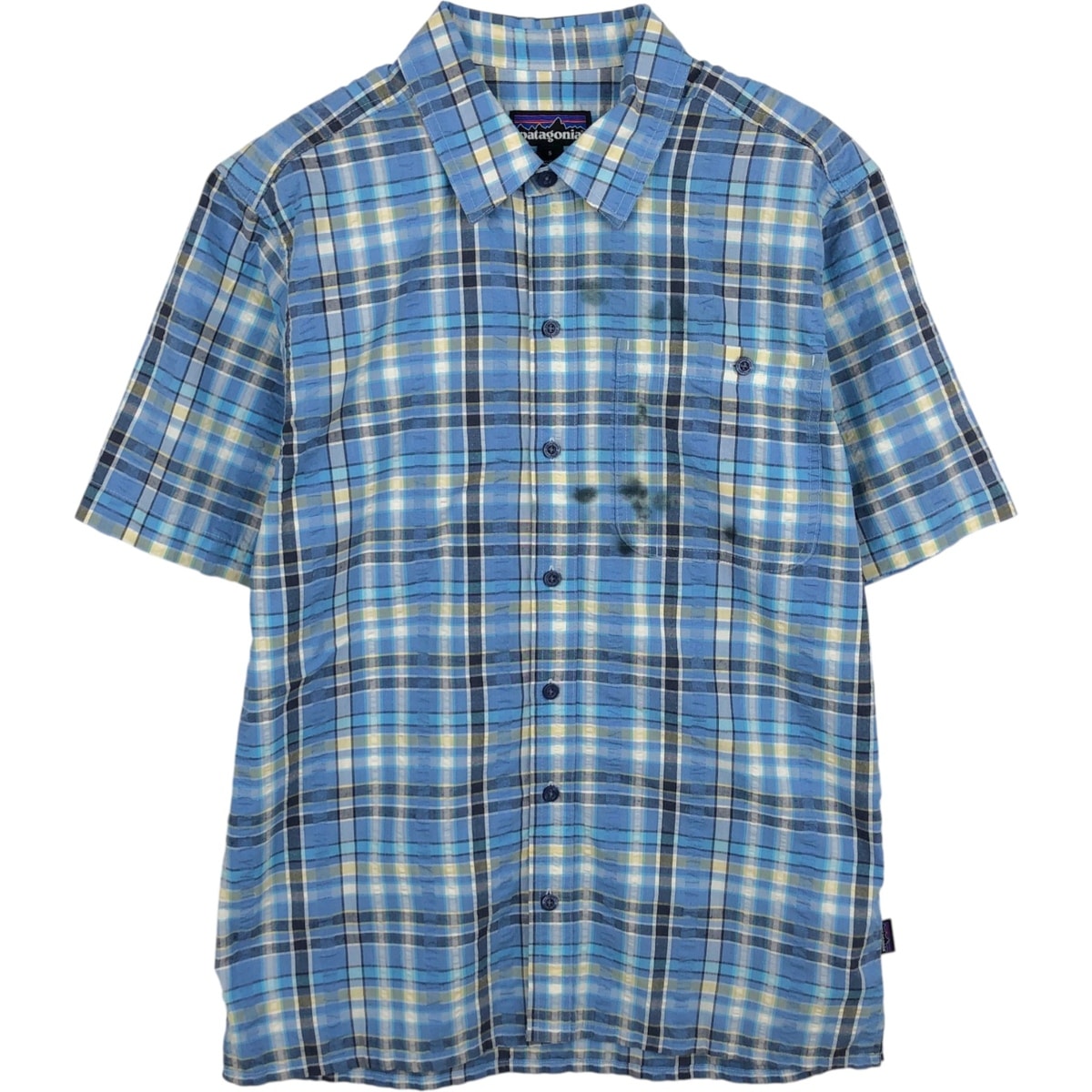 古着 パタゴニア Patagonia パッカーウェアシャツ 53004SP18 チェック柄 シアサッカー 半袖 ポリコットンシャツ メンズS相当/eaa626425