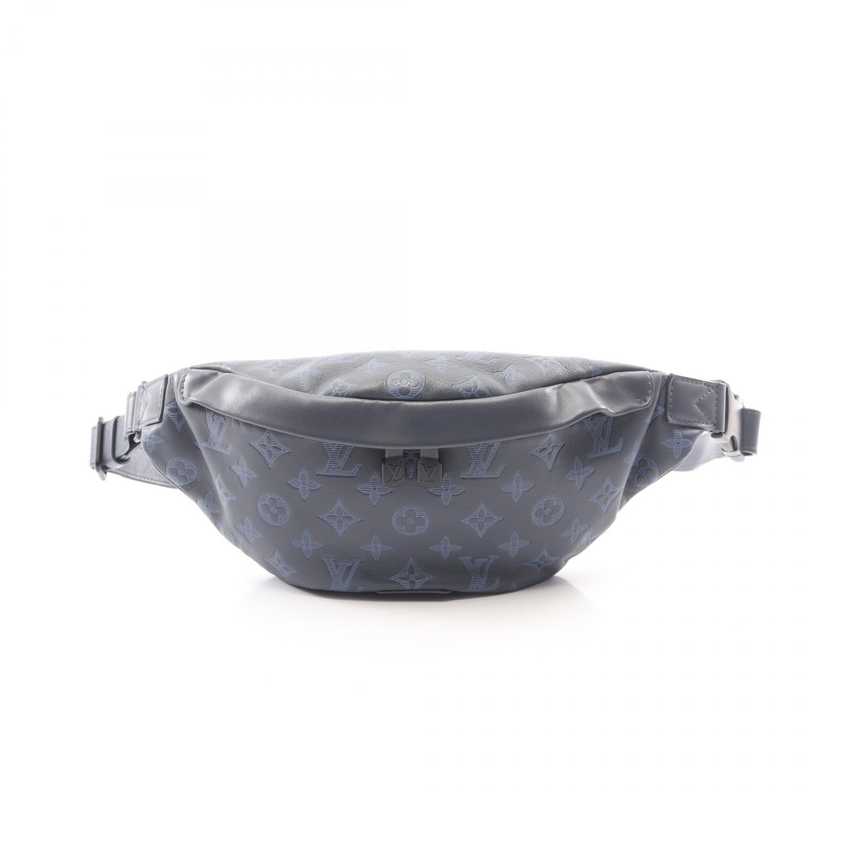 ルイ・ヴィトン LOUIS VUITTON ディスカバリー バムバッグPM モノグラムシャドウ ウエストバッグ ボディバッグ バッグ レザー メンズ ネイビー系 M45729 【中古】