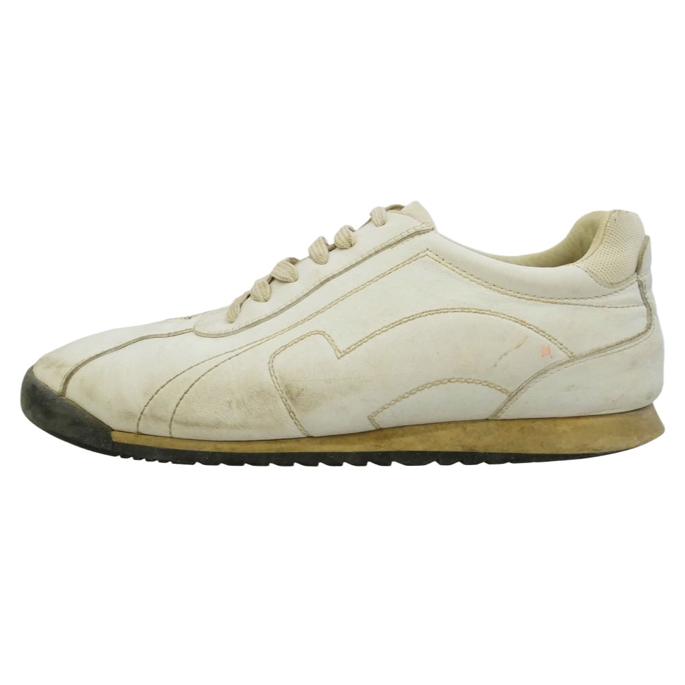 Salvatore Ferragamo サルヴァトーレフェラガモ レザー レースアップ ローカット スニーカー オフホワイト系 9【中古】