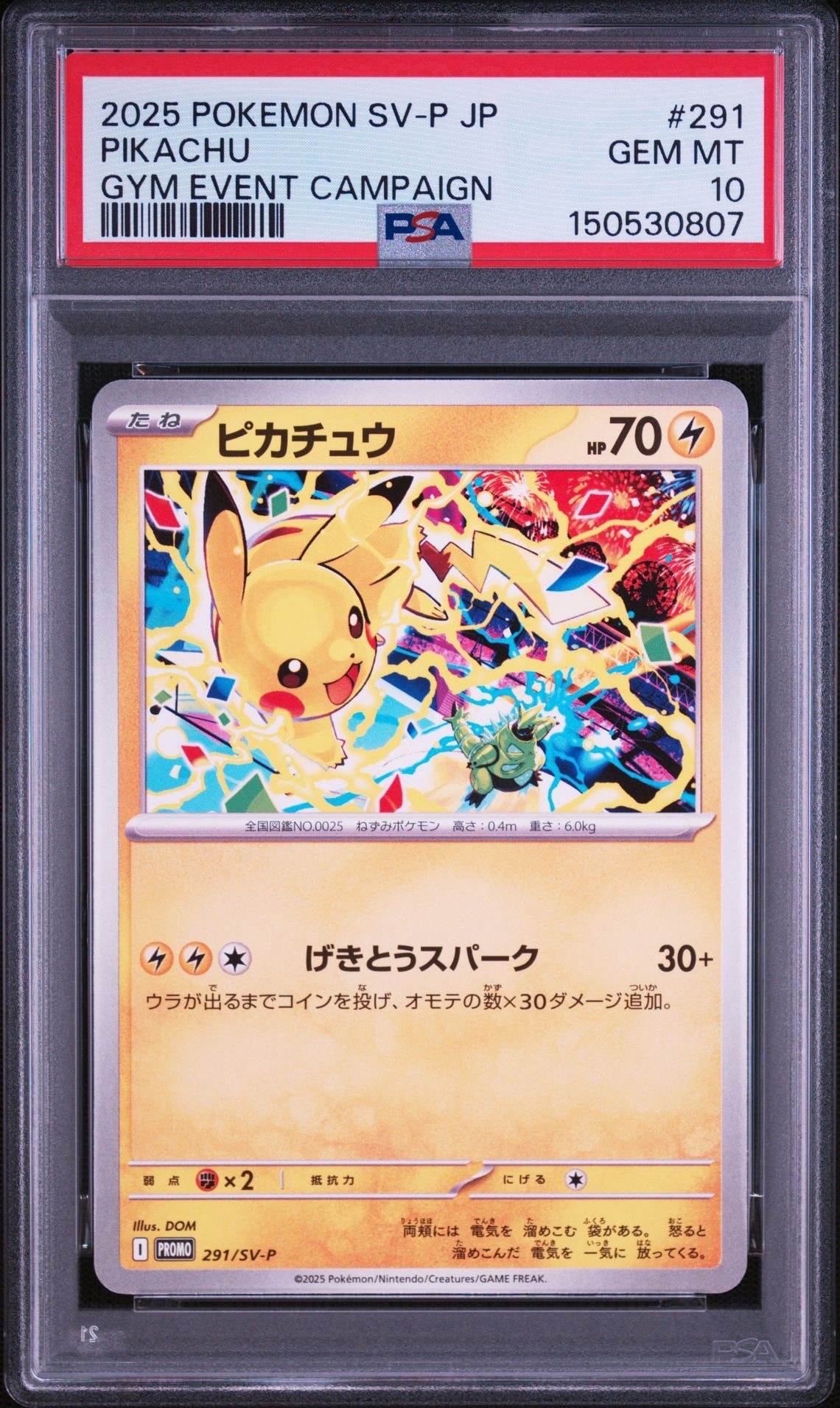 PSA10】ピカチュウ P [SV-P 291](プロモーションカード「SV-P」) 1枚の
