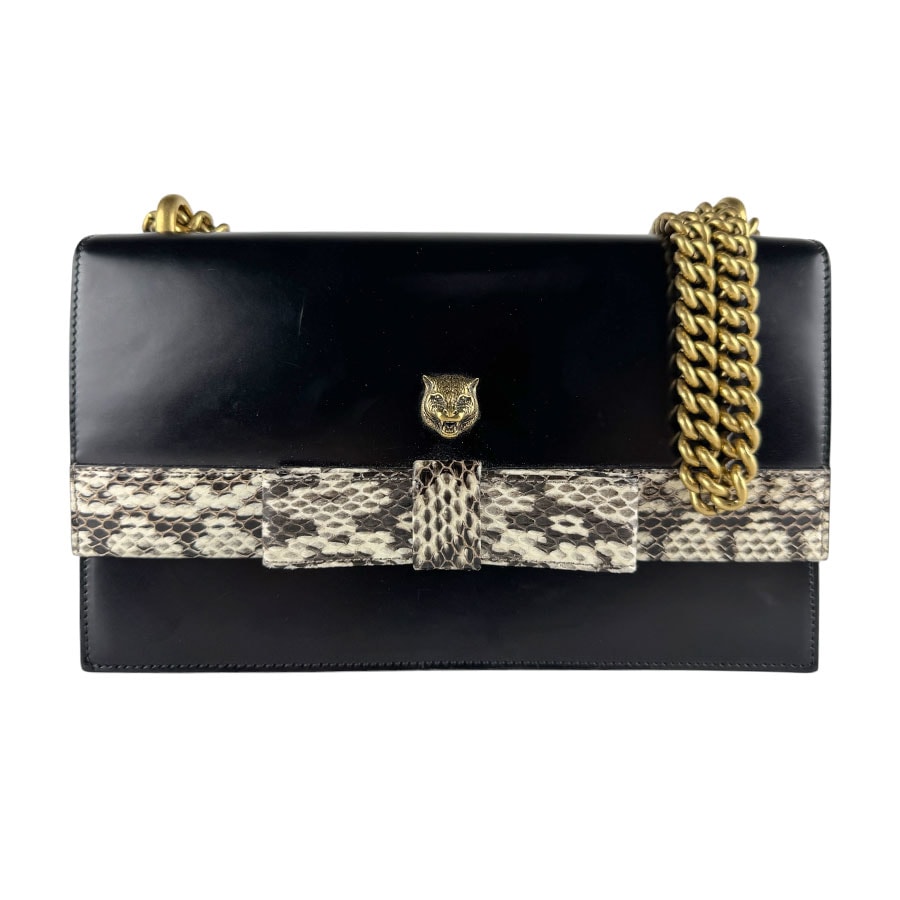グッチ GUCCI ショルダーバッグ レザー ブラック レディース 432411【中古】 z10282