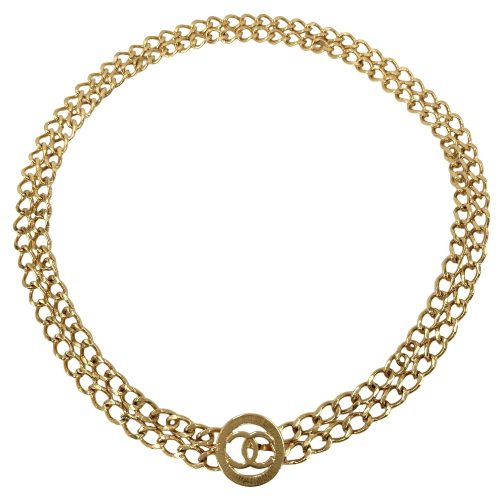 CHANEL シャネル ベルト ココマーク チェーンベルト ファッションアイテム 小物 GP    ゴールド レディース【中古品】