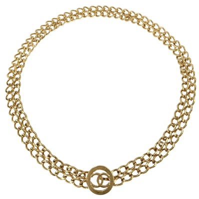 CHANEL シャネル ベルト ココマーク チェーンベルト ファッションアイテム 小物 GP ゴールド レディース【中古品】