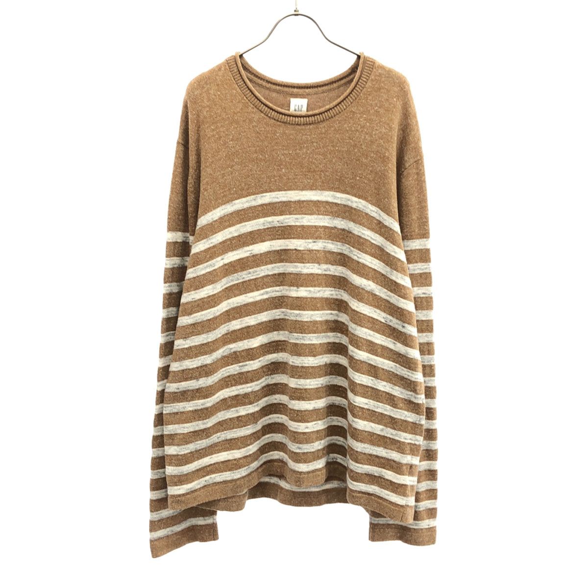 GAP ギャップ ボーダー柄 長袖 セーター XL ブラウン ニット