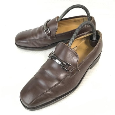 バーバリー/BURBERRY★本革/ビットモカシン/ローファー【24.5/茶/BROWN】スリッポン/内側チェック柄/ビジネスシューズ/dress shoes◆bH-138