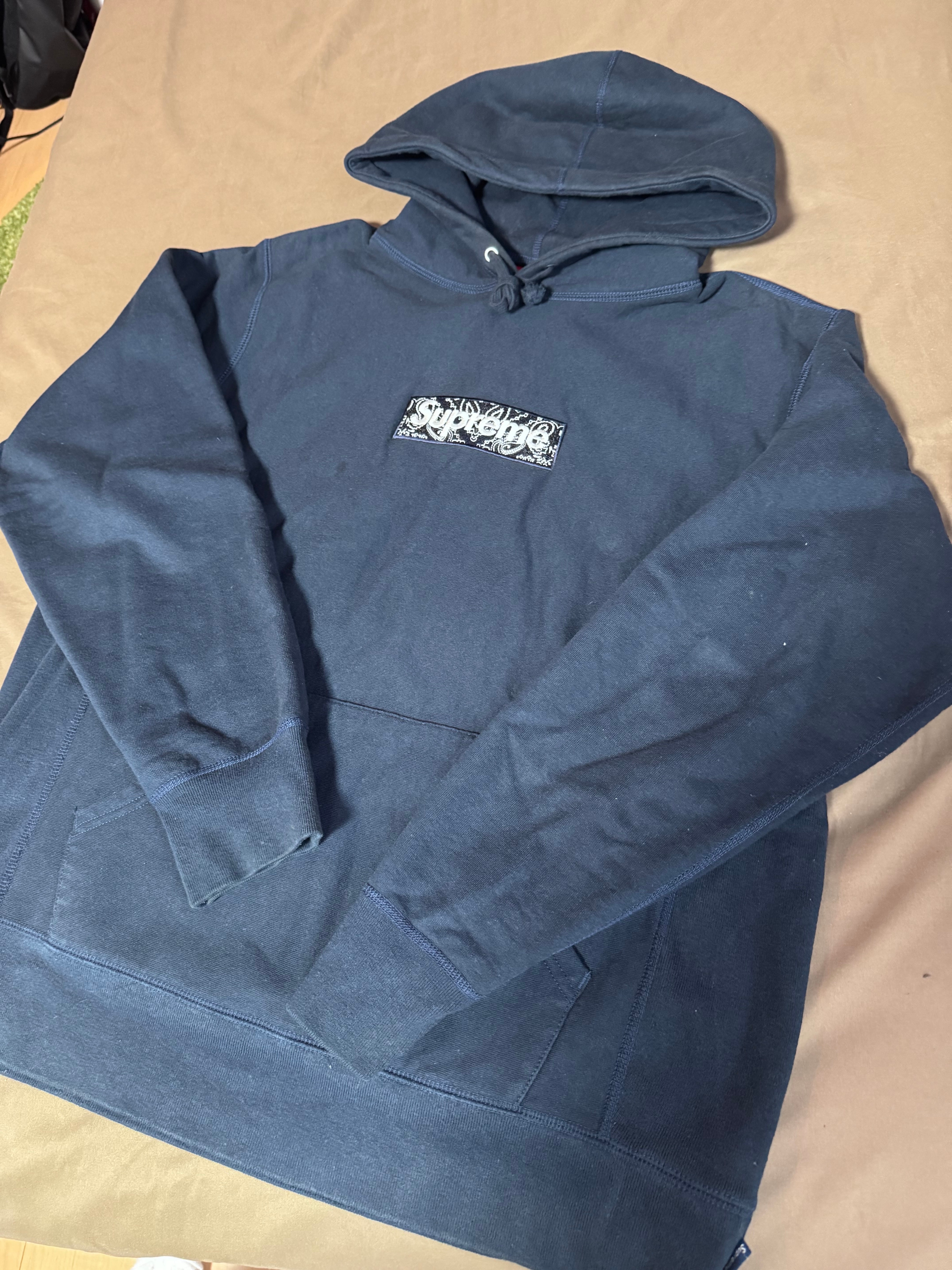 Supreme Bandana Box Logo Hooded Sweatshirt "Navy"
