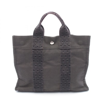 エルメス HERMES エールラインPM トートバッグ バッグ キャンバス レディース グレー系 【中古】