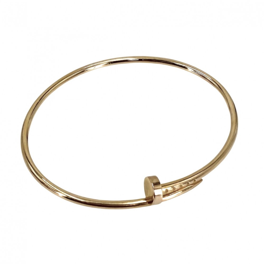 CARTIER カルティエ バングル ブレスレット ジュストアンクル 釘 18金PG Au750 ジュエリー アクセサリー 17サイズ K18ピンクゴールド レディース 約9.7g【中古品】