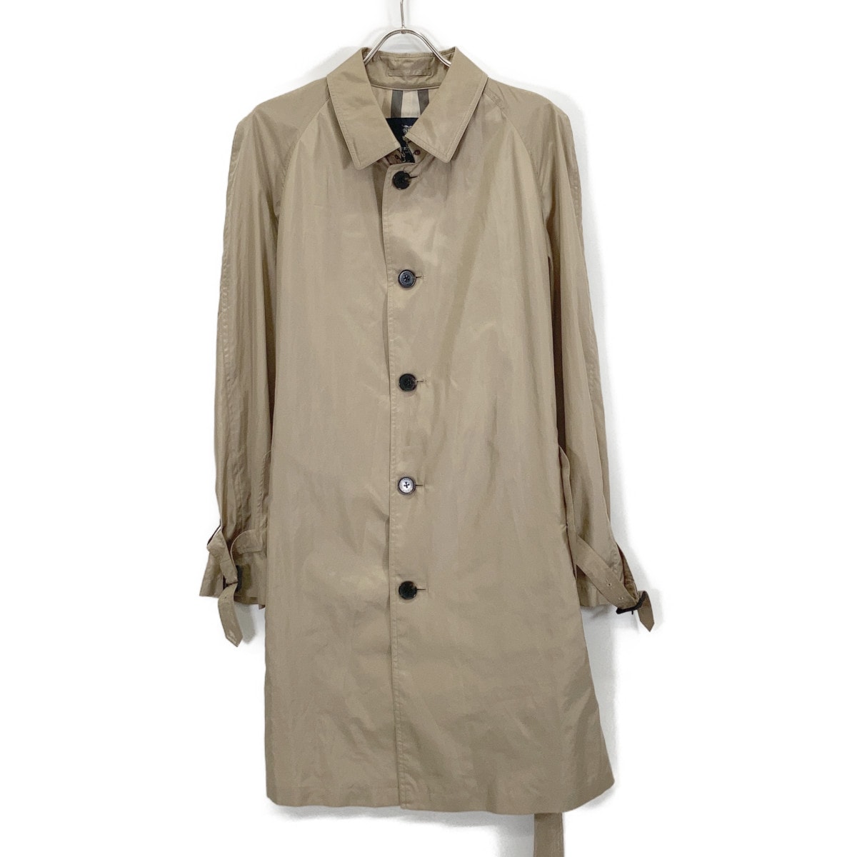 バーバリーロンドン ベージュ ナイロン ベルト付き スプリングコート L