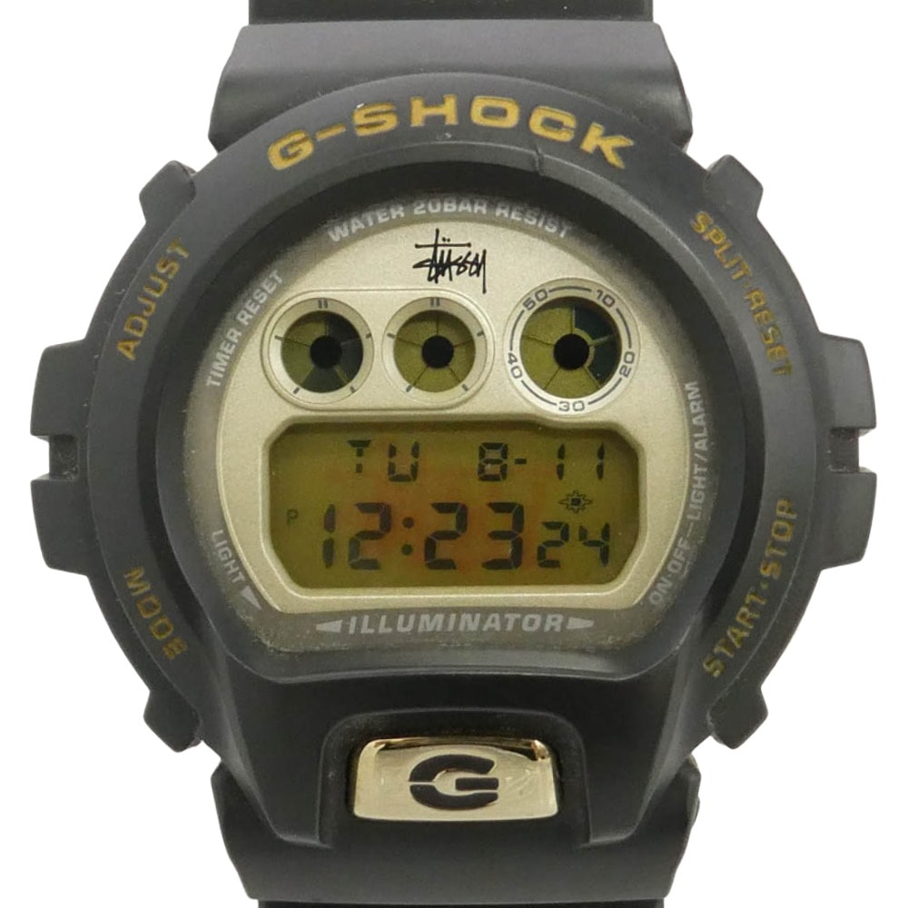 STUSSY ステューシー DW-6900 × G-SHOCK 25周年記念モデル XXV 限定 ジーショック デジタル クウォーツ ウォッチ 腕時計 ブラック系【中古】