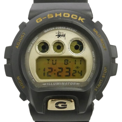 STUSSY ステューシー DW-6900 × G-SHOCK 25周年記念モデル XXV 限定 ジーショック デジタル クウォーツ ウォッチ 腕時計 ブラック系【中古】