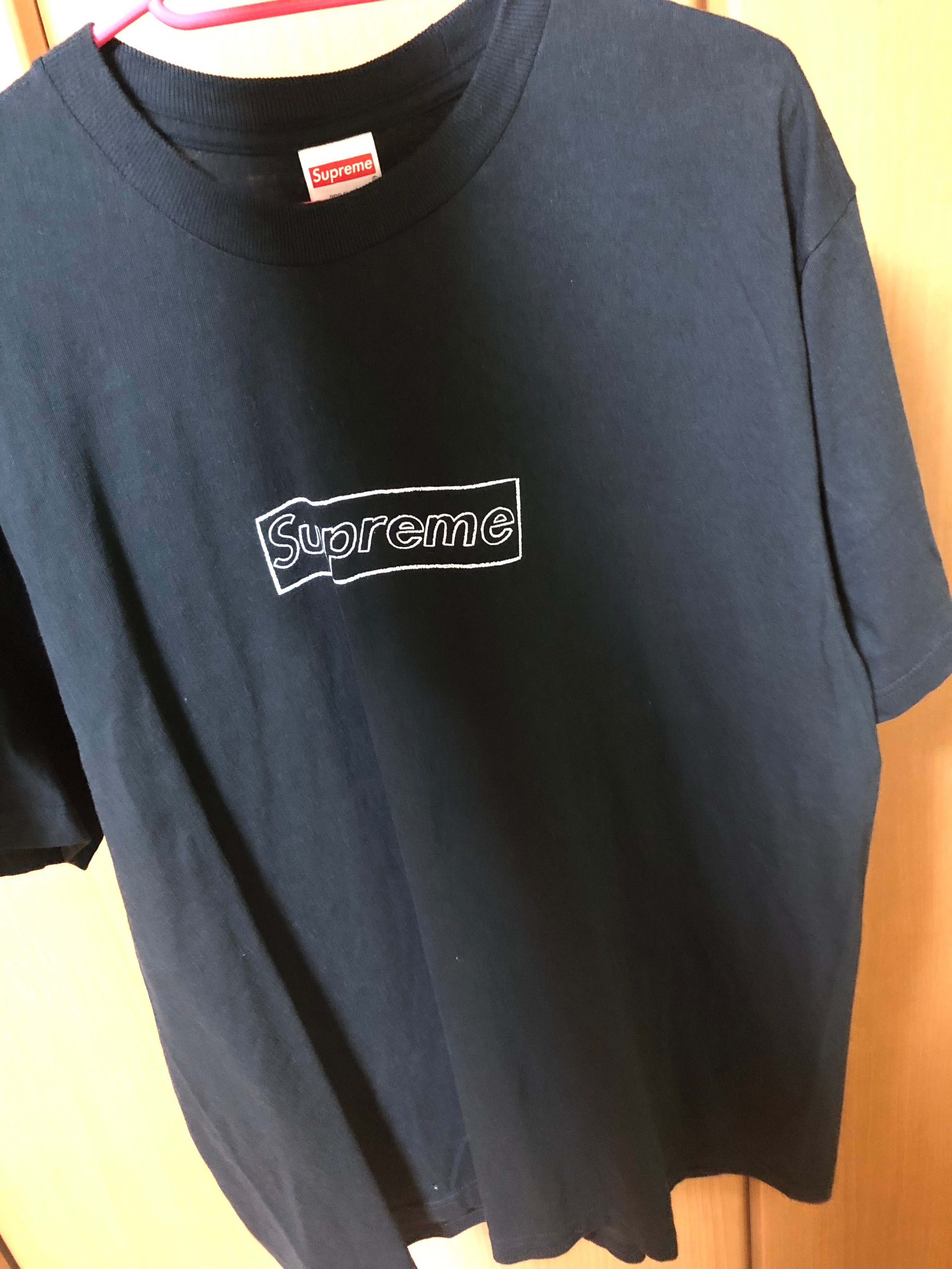 Supreme KAWS Chalk Logo Tee "Black"