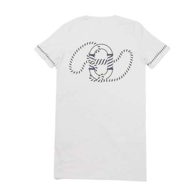 HERMES エルメス カルトゥッシュ マキシドレス 23SS カヌー シェーヌダンクル ロープ 半袖 Tシャツ カットソー 34 未使用 カノエ コットン ホワイト ワンピース 3E4508DL