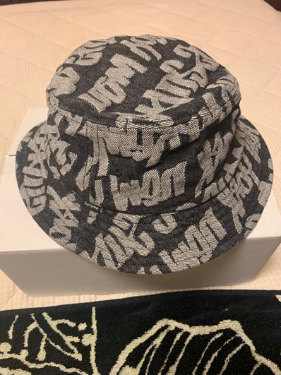 Supreme Fat Tip Jacquard Denim Crusher "Black"