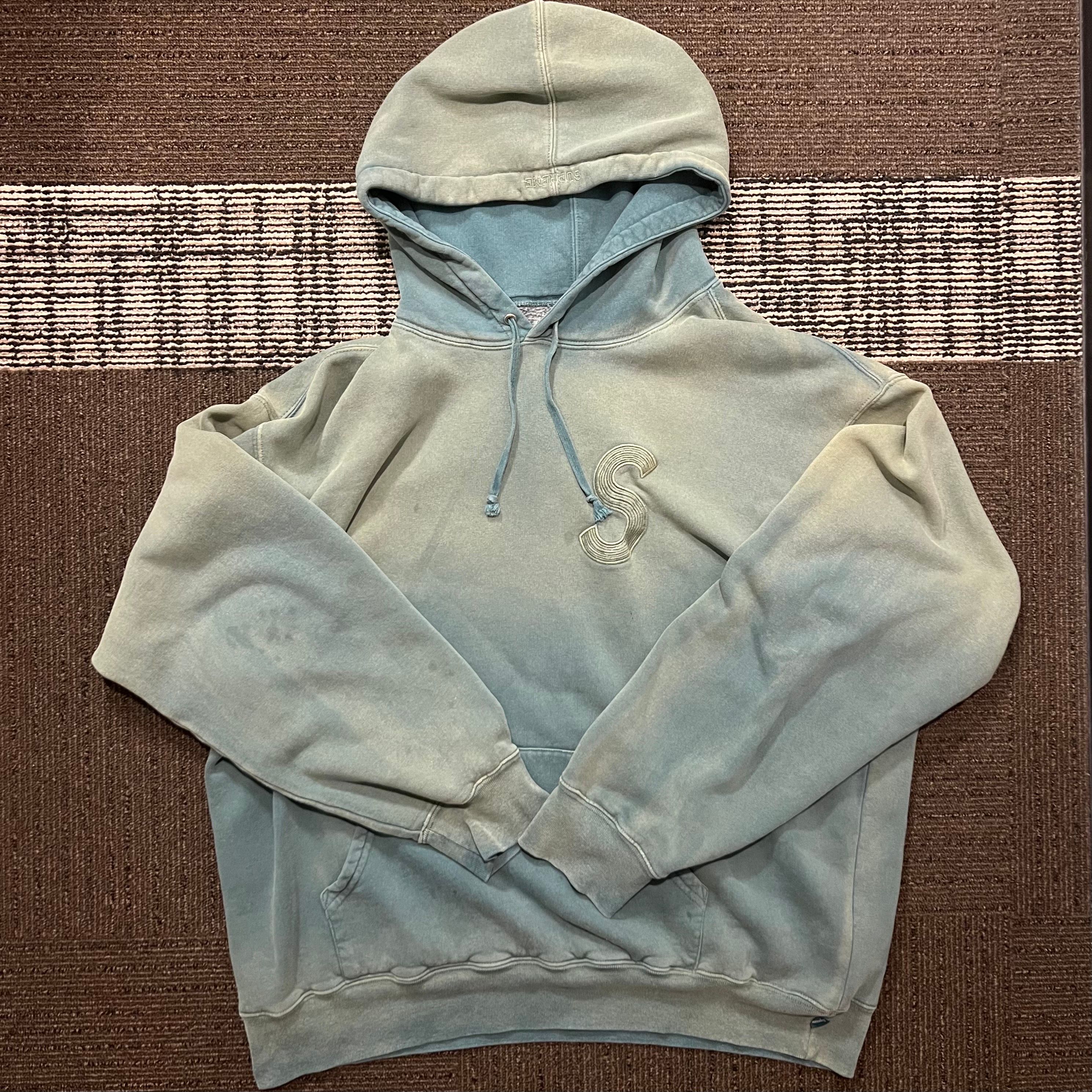 Supreme Overdyed S Logo Hooded Sweatshirt "Teal"