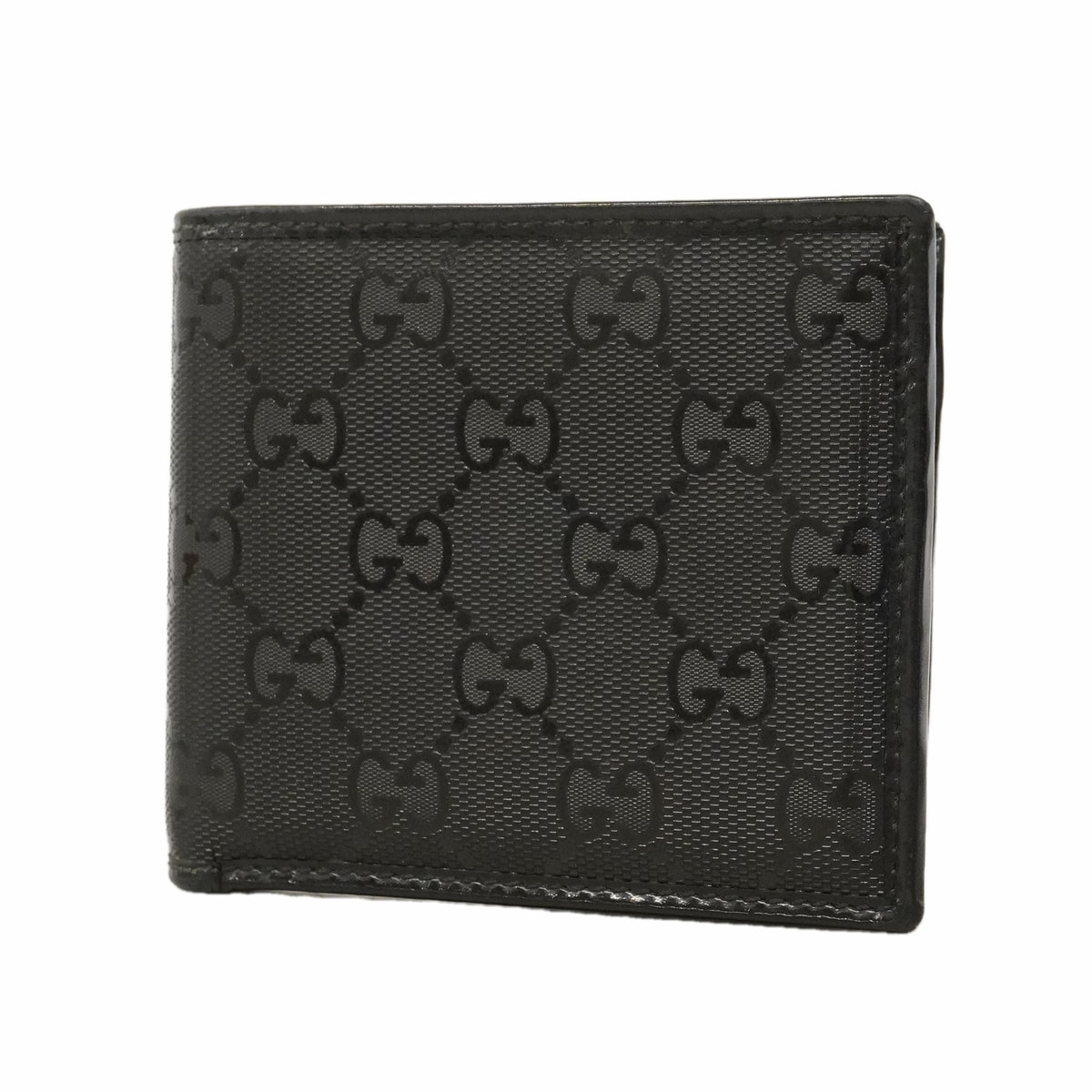 【6hd3170】グッチ 財布 GGインプリメ 224122 PVC ブラック シルバー金具【中古】メンズ