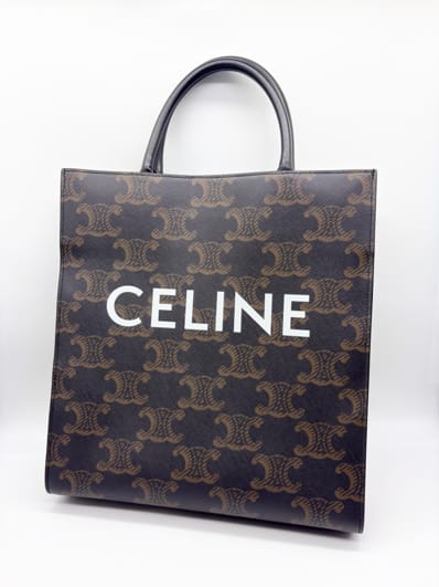CELINE Medium Vertical Cabas In Triomphe Canvas With Celine Print "Black"