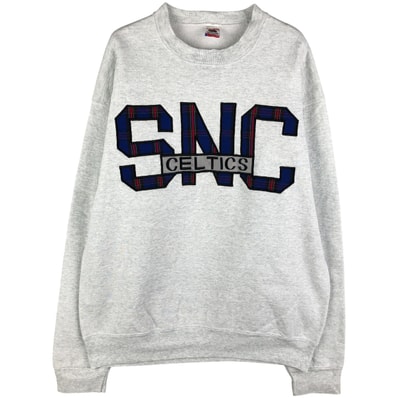 古着 90年代 フルーツオブザルーム FRUIT OF THE LOOM SUPERCOTTON チェック柄 スウェットシャツ トレーナー USA製 メンズL相当 ヴィンテージ/eaa482742