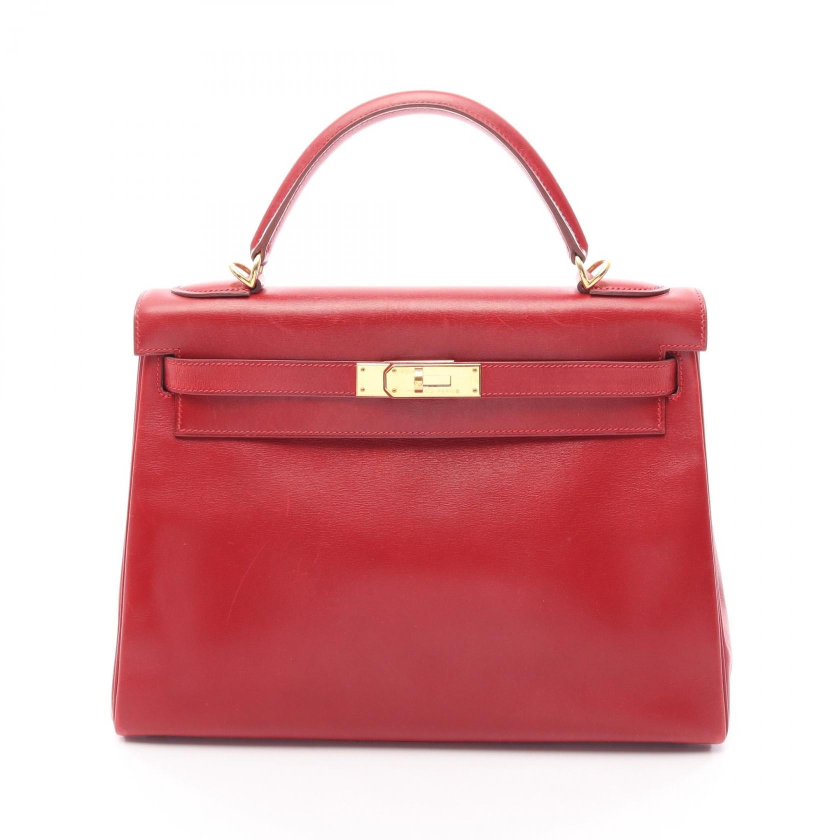 エルメス HERMES ケリー32 内縫い 2WAY ハンドバッグ バッグ タデラクト □F刻印(2002年製造) レディース レッド系 【中古】