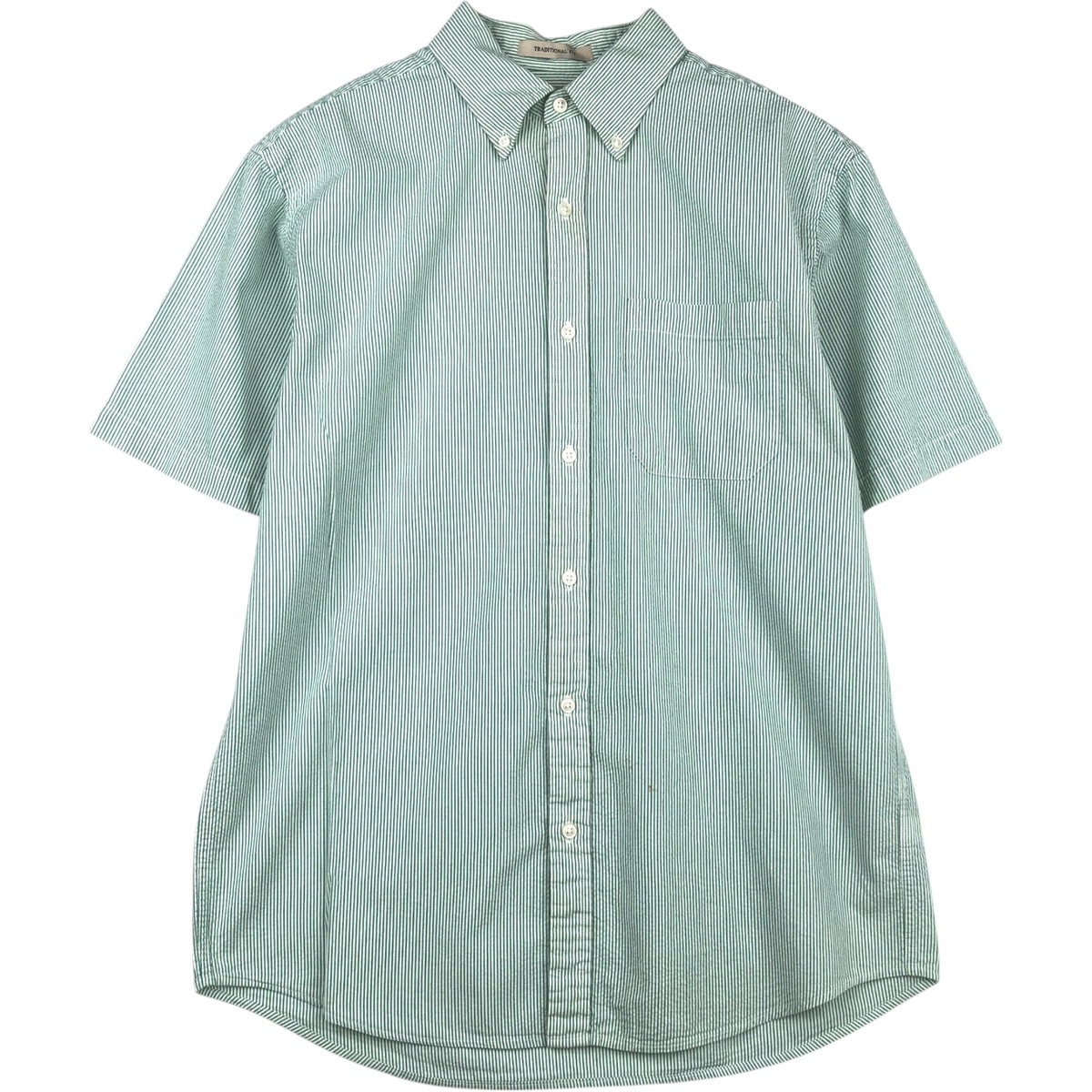 古着 90~00年代 エルエルビーン L.L.Bean TRADITIONAL FIT 半袖 ボタンダウン ストライプシャツ メンズM相当 ヴィンテージ/eaa605063