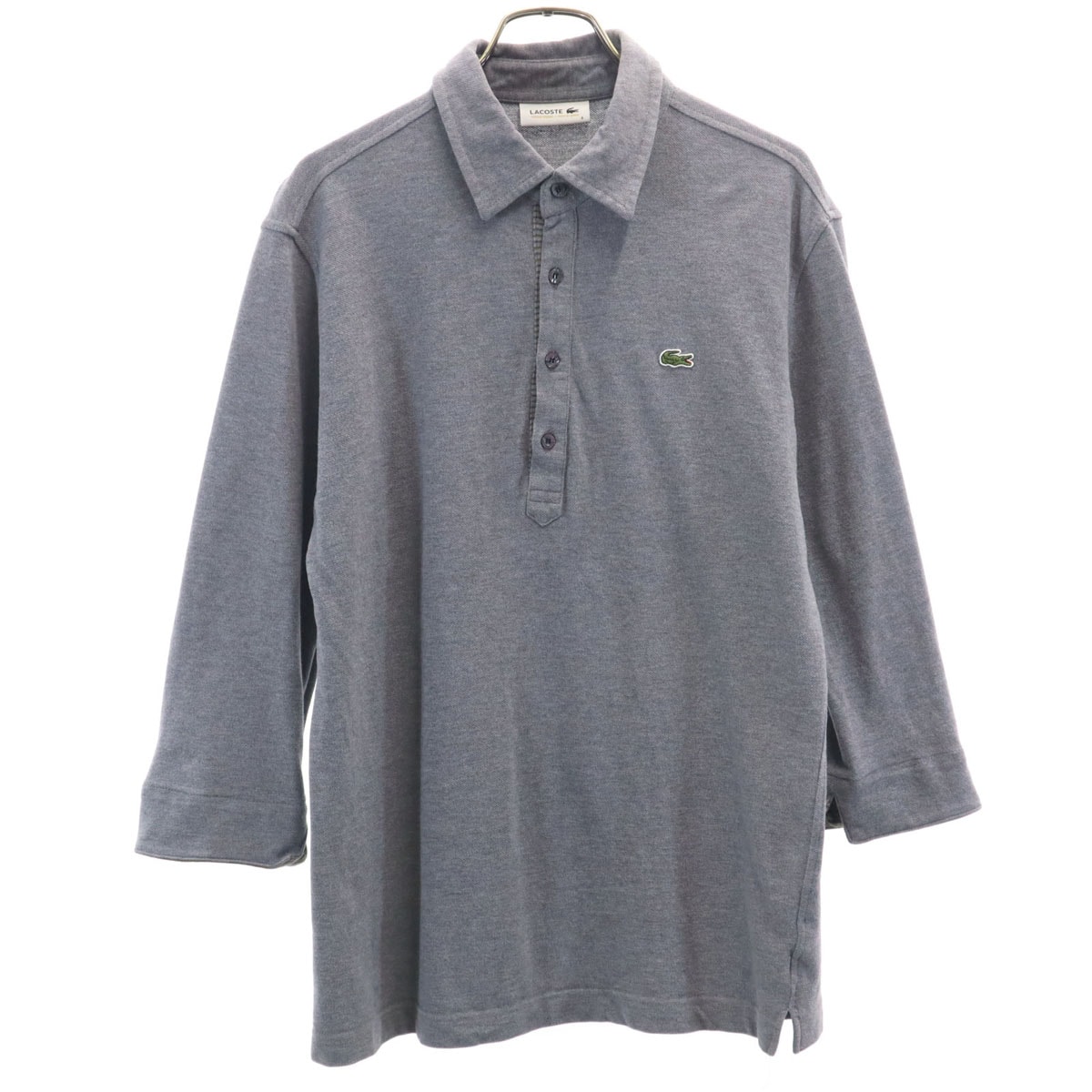 C (やや傷や汚れあり)】LACOSTE ラコステ 日本製 7分袖 ポロシャツ 4