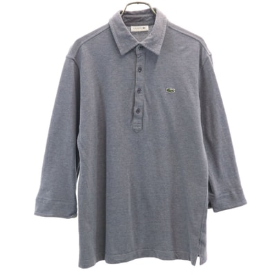 LACOSTE ラコステ 日本製 7分袖 ポロシャツ 4 グレー 鹿の子