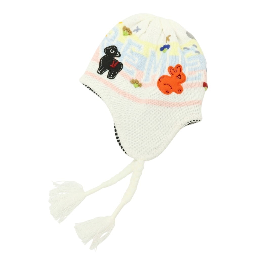 【中古】シュプリーム Supreme 2025年秋冬 Felt Applique Earflap Beanie ニットキャップ ホワイト【サイズ58cm(ONE SIZE)】【メンズ】