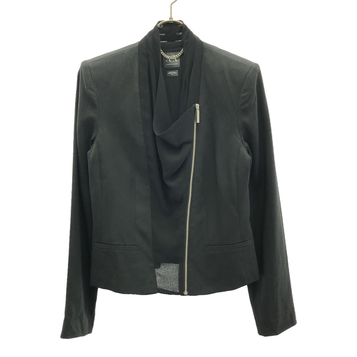 ARMANI EXCHANGE アルマーニ エクスチェンジ ノーカラー ジップジャケット S/P ブラック