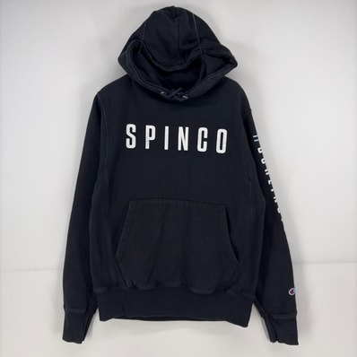 古着 チャンピオン Champion パーカー スウェット リバースウィーブ プルオーバー プリント S ブラック メンズ