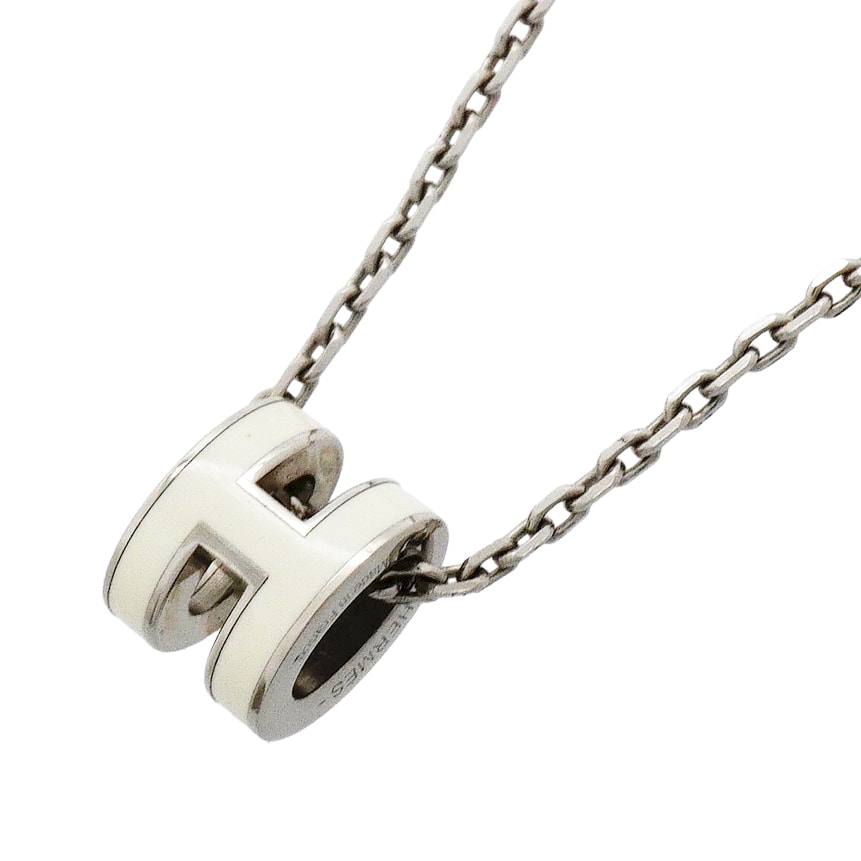 ★最終価格★SALE【6jhb0219】エルメス ネックレス ミニポップアッシュ メタル シルバー ホワイト【中古】レディース