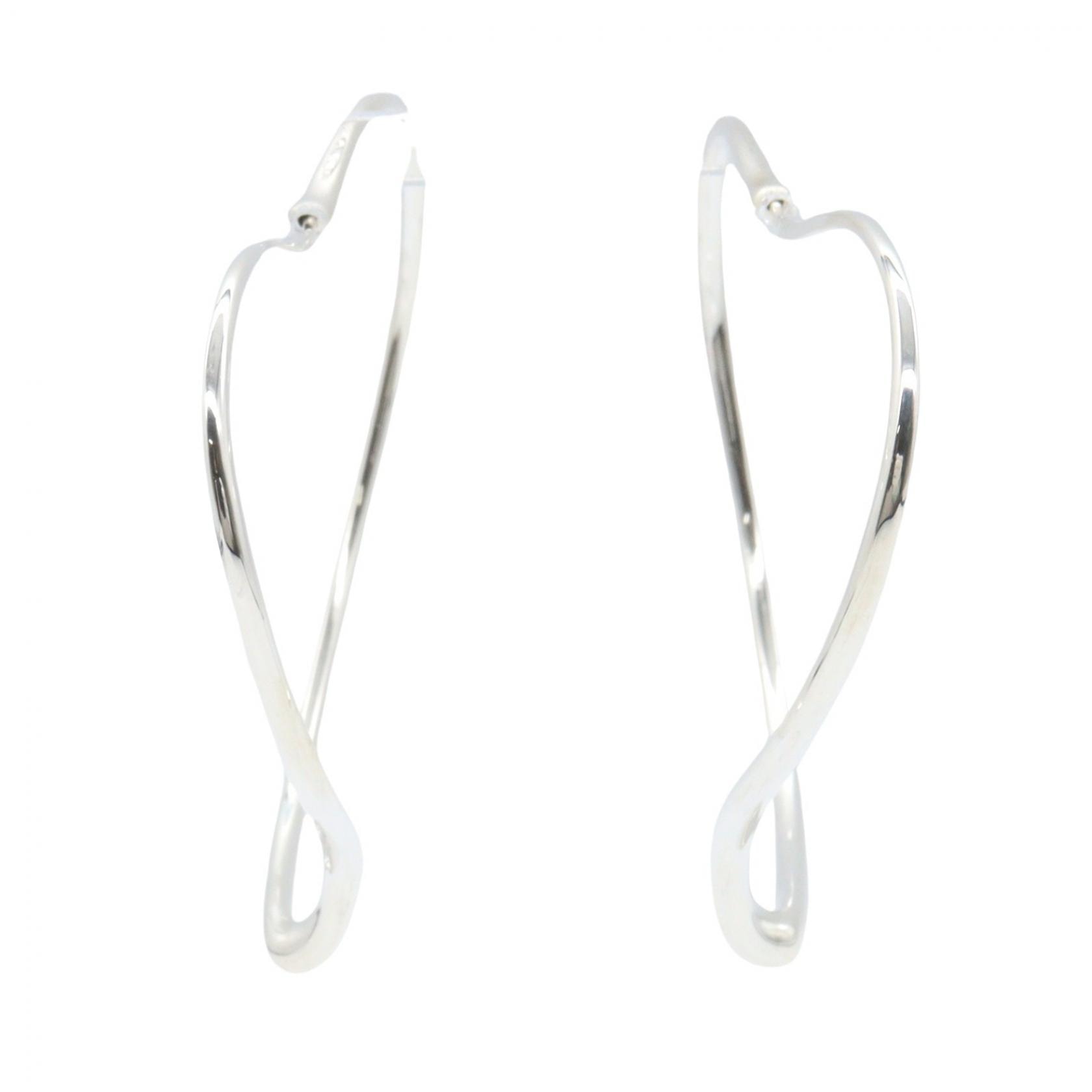 ティファニー TIFFANY&CO オープンハートフープピアス ピアス ジュエリー シルバー925 レディース シルバー系 【中古】