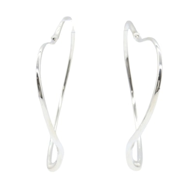 ティファニー TIFFANY&CO オープンハートフープピアス ピアス ジュエリー シルバー925 レディース シルバー系 【中古】