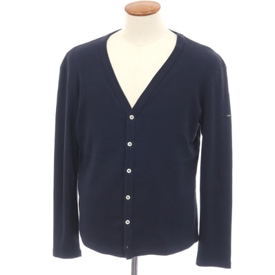 【中古】セントジェームス SAINT JAMES コットン カーディガン ネイビー【サイズ2-40】【メンズ】
