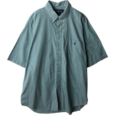 古着 ラルフローレン Ralph Lauren POLO RALPH LAUREN BLAKE ギンガムチェック 半袖 ボタンダウン チェックシャツ メンズXL相当/eaa637717