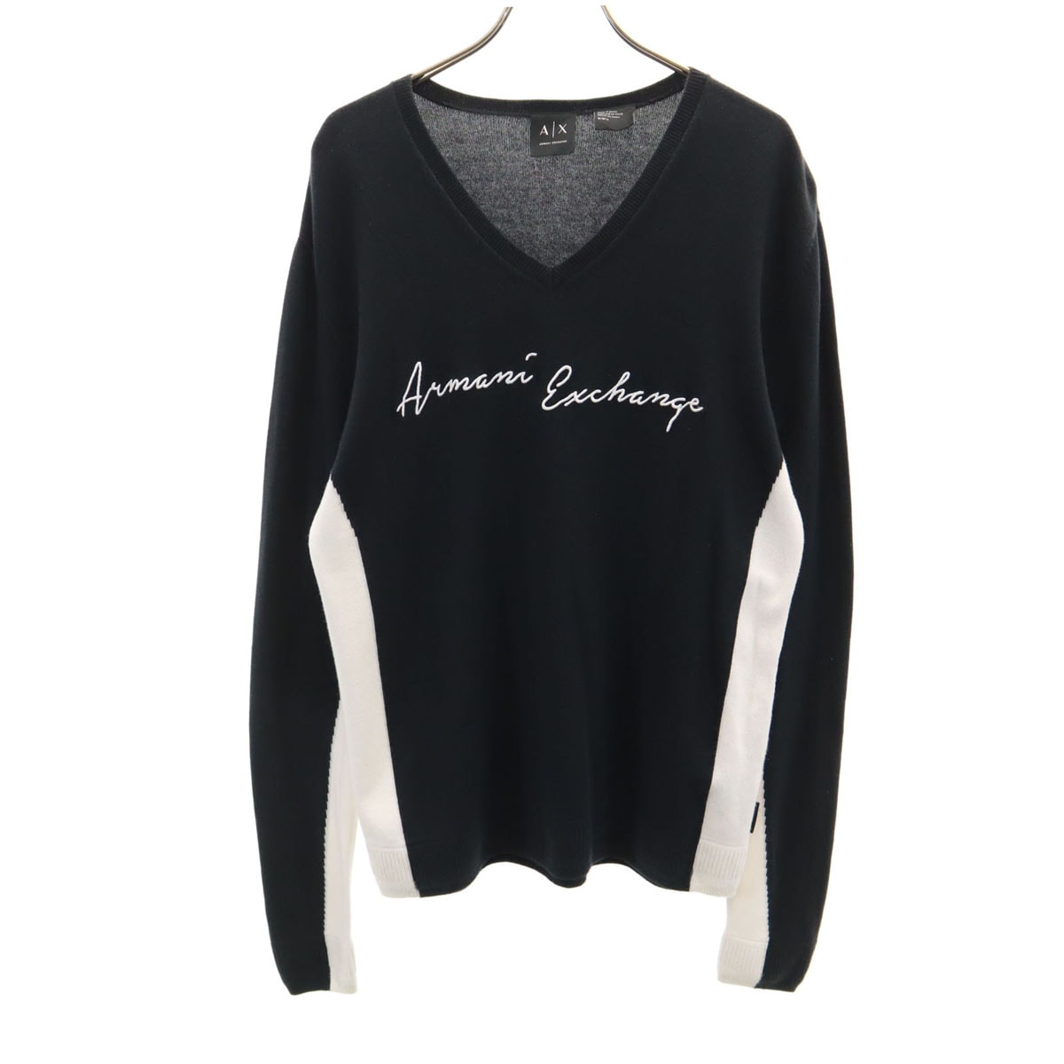 ARMANI EXCHANGE アルマーニエクスチェンジ 長袖 Vネック ニット M ブラック セーター