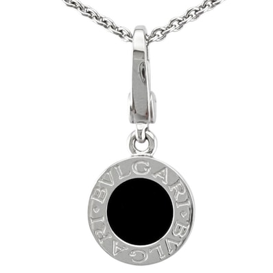 ブルガリ ブルガリブルガリ ネックレス 18金 K18ホワイトゴールド オニキス レディース BVLGARI 中古