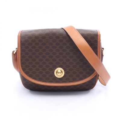 セリーヌ CELINE マカダム スターボール ショルダーバッグ バッグ PVCコーティングキャンバス レザー レディース ブラウン系 【中古】