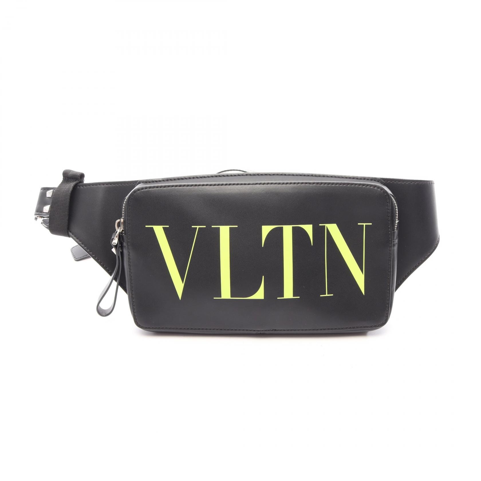 ヴァレンティノ・ガラヴァーニ Valentino Garavani VLTNロゴ ウエストバッグ ボディバッグ バッグ レザー メンズ ブラック系 【中古】