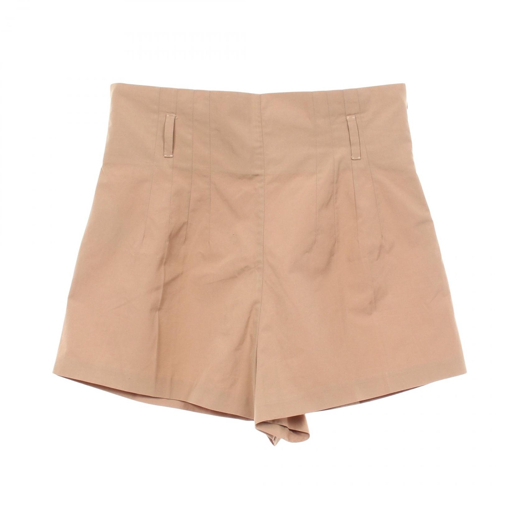 プラダ PRADA ポプリン ショート パンツ 衣料品 ボトムス コットン レディース ベージュ系 P205IH 【中古】