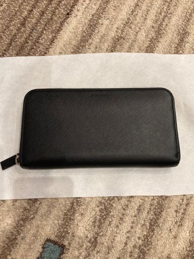 PRADA Saffiano Leather Wallet "Black"