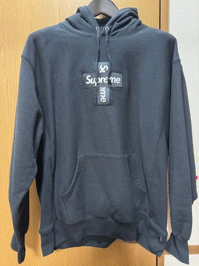 Supreme Cross Box Logo Hooded Sweatshirt "Black"